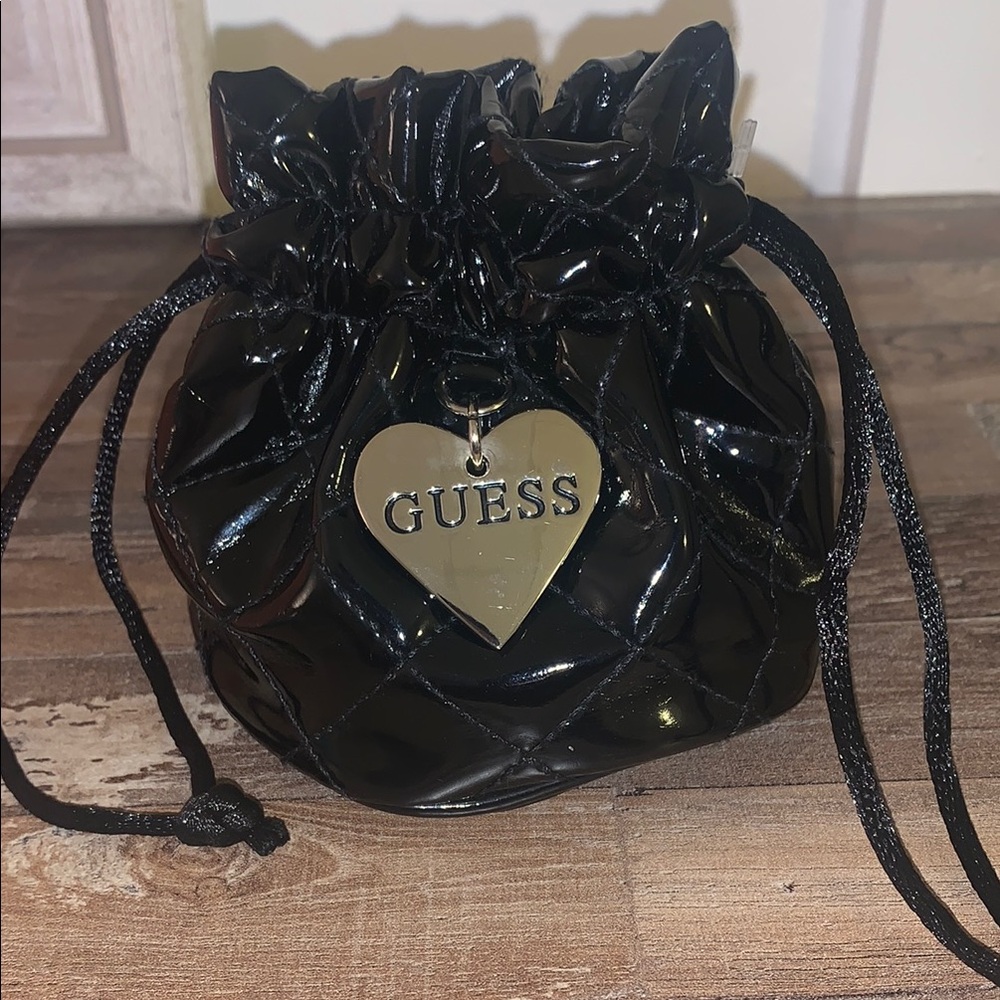 Guess Black Mini Bag with Glossy Finish